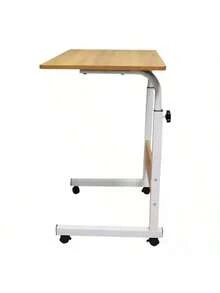 Escritorio Móvil Compacto, Diseño en Forma de "C", Extensible, Idel Para Laptop, Lectura, Ocio, Estudio, Acero Inoxidable, Mesa de Fibra de Madera, Para Habitación, Oficina, Sala, Taller, Diseño Moderno - Café - Ver 2