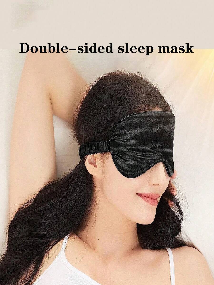 Double-Sided Silk-Like Breathable Sleep Mask, Blackout Eye Mask With Edging