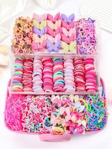 546pcs/Set Colorful School Hair Accessories Set, Including Hair Scrunchies, Flower Hair Clips, Bow Hair Clips, Cute Animal & Letter Hair Clips, Suitable For Girls And Women, Satisfy Various Hairstyle Creativity, Essential For Back To School Season, Suitable For Sweet, Casual Or Unique Styles, Everyday Essential For All Seasons, Claw Clips, Gifts, Bows, Hair Bands, Head Accessories, Valentines Accessories