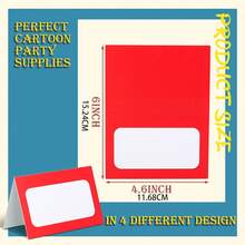 8/24/48 Pcs Toy-Inspired Cartoon Story Party Labels Signs Folded Place Cards, Table Setting Blank Tented Name Cards, Folded Table Name Signs For Birthday Party Baby Showers Decor - Multicolor - View 3