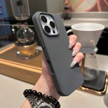 Ốp lưng điện thoại bằng silicon lỏng 3 lớp, cao su mềm, bảo vệ toàn diện chống sốc với lớp lót sợi nhỏ chống trầy xước, tương thích với iPhone 17, 17 Air, 17 Pro, 17 Pro Max, 13, 11, 16 Pro Max, 15, 14 Plus, 12 - Màu xám than chì - Xem 10