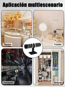 1 Giá đỡ vòng tay hình chữ T bằng nhung, giá treo vòng cổ, giá đựng trang sức, hộp đựng trang sức, giá trưng bày để bàn, giá đựng trang sức để bàn, quà tặng Ngày của Mẹ, thích hợp cho tủ trưng bày bán lẻ, không cần điện, đế nhựa chắc chắn, tuyệt vời để trưng bày vòng cổ, vòng tay và đồng hồ, trang trí phòng. - Nhiều màu - Xem 7