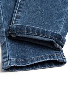 Jeans rectos de lavado oscuro clásicos para niño, vuelta al colegio en verano/otoño - Gris Oscuro - Ver 10