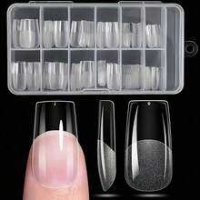 120Pcs Full Cover Square Fake Nails, 12 Sizes Square Nails Acrylic False Nails For Nail Extension, French Square Shaped False Nail Tips For Nail Salons And Nail Tips Art (Clear) - Trong sáng - Xem 1