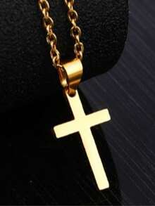 Small Cross Necklace For Men Women, Cross Pendant Chain Necklace, 18K Gold Plated/Silver/Black Pendant Necklace, Waterproof And Non Fading, Stainless Steel Jewelry Gift For Him - Cross Necklace - View 9