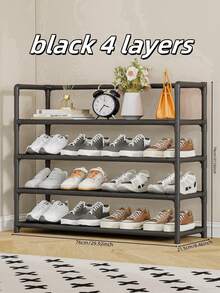 1pc 3-7 Tier Shoe Rack, Easy Assembly Shoe Storage Organizer, Multi-Layer Dust-Proof Shoe Cabinet, Space Saving Shoe Shelf For Home, Dorm, Rental House, Economic Type - Multicolor - View 4