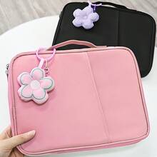 1个简约时尚的扁平笔记本电脑保护套，适用于各种笔记本电脑，便携式文件收纳包，适用于商务、办公、旅行，轻便手提包 - 彩色 - 查看 3