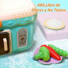 Cocina de Juguete para NiñosJuegos de Interior para Niños y Niñas Juegos de Cubiertos Portatiles para Niños Accesorios de Juguetes de Cocina Incluye Comida Que Cambia de Color Fregadero y Horno.Conveniente y duradero, favorito para niños - Multicolor - Ver 9