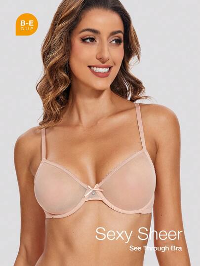 Wingslove Sheer Unlined Lightweight Breathable Mesh Bra
