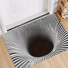 1pc Doormat 3D Effect Optical Illusion Flannel Floor Mat-2D Black Hole Funny Doormat-Doormat, Rubber Non-Slip Carpet-Suitable For Front Door Entrance Bedroom Corridor Dining Room Bathroom, Office Farmhouse Home Decoration - 1 cái - Xem 5