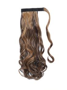 马尾假发片，卷曲波浪造型，夹式假发，环绕式长马尾假发片，合成纤维接发，女士适用，18英寸/24英寸 - 彩色 - 查看 29