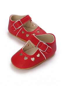 Summer Breathable Hollow Infant First Walking Shoes, Fashion Hook And Loop Infant Toddler Flat Shoes, Rubber Soft Sole Anti-Slip Prewalker - Red - View 5