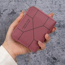Cartera de Mujer Corta y Sencilla, Tarjetero, Monedero - rosa claro - Ver 15