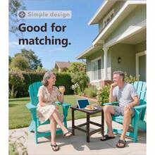 YQQ PASAMIC - Mesa Auxiliar Cuadrada Adirondack mesas auxiliares para Exteriores Mesa Auxiliar Resistente a la Intemperie para Patio Patio Piscina compañero Interior Playa fácil Mantenimiento2179 - Marrn - Ver 6