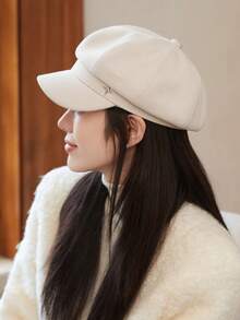 4/3/1件(S) 2026新款时尚女士八角贝雷帽，优雅复古英伦风羊毛毡帽，适合外出、聚会、派对，可作为送给她的礼物，情人节礼物