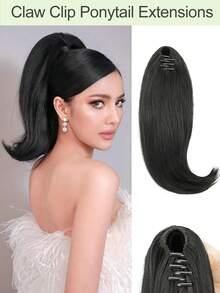Ponytail Extension – 14" Claw Clip In Ponytail Hair Extensions Natural Soft Synthetic High Pony Tail Hairpieces For Women - Multicolor - View 1