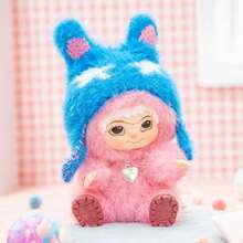 Miniso Wakuku Fluffy Party 系列乙烯基和毛绒盲盒 - 动物连帽衫 + 心形吊坠细节，柔软毛绒和耐用乙烯基材质，是收藏和桌面装饰的理想之选（随机发货 1 件） - 彩色 - 查看 5
