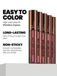 Pudaier Brillo de labios mate - Larga duración, sin manchas, acabado suave, colores vívidos y vibrantes - 05. Impulsado por - Ver 5