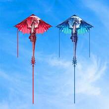 Cerf-volant 3D découpé de dragon de glace mystérieux - Polyester durable, convient pour le plaisir en extérieur à la plage et au parc, idée de cadeau créative pour les vacances, meilleur choix, cadeau parfait (comprend une ficelle de cerf-volant de 100 m) (L'image ne montre pas la ficelle du cerf-volant en raison de l'embellissement) - Multicolore - Voir 4