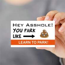 Carte de rappel d'infraction de stationnement amusante de 9 cm x 5,4 cm, texte en anglais, convient pour les voitures, les camions et les motos, livraison gratuite, notification d'amende de stationnement originale, mini carte décorative, cadeau amusant pour les amis et la famille, en papier - Multicolore - Voir 1