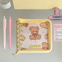 Cuaderno de hojas sueltas con cubierta de PVC transparente y borde con cremallera, estilo minimalista a cuadros INS, adecuado para estudiantes, entusiastas de los diarios de balas, jugadores de Gakuran, trabajadores de oficina, vendedores transfronterizos, coleccionistas de papelería, para notas diarias, creación de Gakuran, almacenamiento de tarjetas - Multicolor - Ver 7