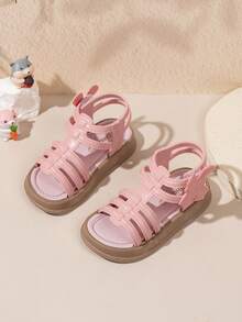 女童罗马凉鞋，2025夏季新款时尚公主鞋，幼儿/小童/大童闭趾款 - 粉色 - 查看 4