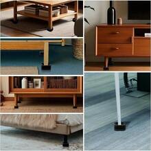 8 piezas Elevadores ajustables para muebles de 1-3 pulgadas con base de goma antideslizante, para cama, sofá, mesa, gabinete, organizadores ahorradores de espacio para dormitorio, sala de estar, oficina, resistentes y duraderos, fácil instalación, artículos esenciales para el hogar - Negro-2 - Ver 6