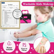 45 PCS Kids Washable Makeup Girl Toys - Real Makeup Kit Kid Make Up Set, Kids Makeup Toys, For Children Princess Dress Up Christmas Birthday Gifts Toys For 3 4 5 6 7 8 9 10 11 12 Year Old Girls ( 6.4in X 4.3in X 4.53in ) - 玫紅色 - 查看 7