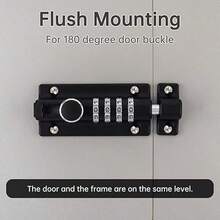 1pc Resettable Combination Lock, Heavy Duty Security Lock, 4-Digit Code, Suitable For Yard/Gate/Door/Window, Anti-Theft, Easy Installation, Size: 4.8x1.57 Inches, Comes With Installation Accessories