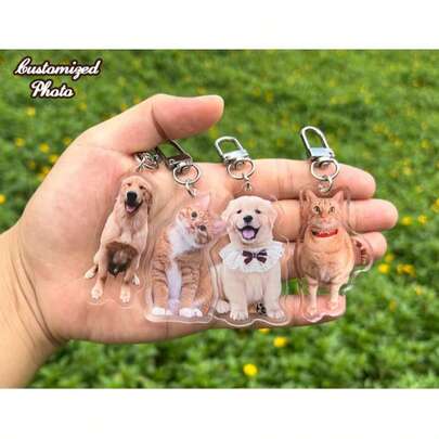 Llavero personalizado con foto de mascota - Llavero acrílico personalizado de perro o gato, el regalo perfecto para amantes de las mascotas, un regalo ideal para mascotas y un regalo personalizado con foto de mascota