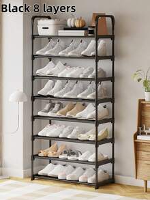1 chiếc kệ giày 3-7 tầng, dung tích lớn, chắc chắn, đơn giản, chống bụi, dùng cho nhà ở/ký túc xá, tủ đựng giày nhiều tầng, giá để giày trong tủ quần áo, giá treo giày, giá để giày treo trên cửa. - Nhiều màu - Xem 22