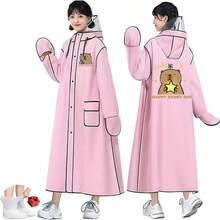 Impermeable para aImpermeable para a Motociclista de Reutilizable Kit de Ponco para a de Adultos con Botas para a Uso Dia - Rosa - Ver 1