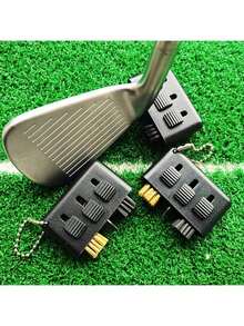 1pc Golf Club Cleaning Brush, 3-In-1 Multi-Functional Golf Club Cleaning Brush With Chain, Convenient To Carry, Golf Accessories - Multicolor - View 9