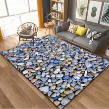 3D石纹防滑门垫 - 三种尺寸可选，适用于客厅装饰 - 乾枯玫瑰色 - 查看 2