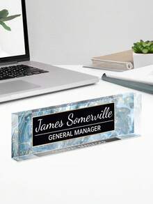 1pc Customized Acrylic Desk Name Plate, 20 Styles Available, Personalized Text, Employee Appreciation Gift For Teachers, Colleagues, Nurses, Managers - Multicolor - View 10
