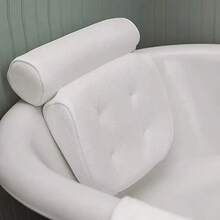 3D Contoured Bath Pillow, With 6 Suction Cups, Waterproof & Anti-Slip, Machine Washable, Thick & Comfortable Design For Relaxation