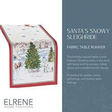 Home Fashions Santa Snowy Sleighride - Mantel de Navidad y Navidad, 60 x 84 Pulgadas, Rectangular(Camino de mesa (1) 177.8 x 33 cm (Rectangular)) - Multicolor - Ver 2