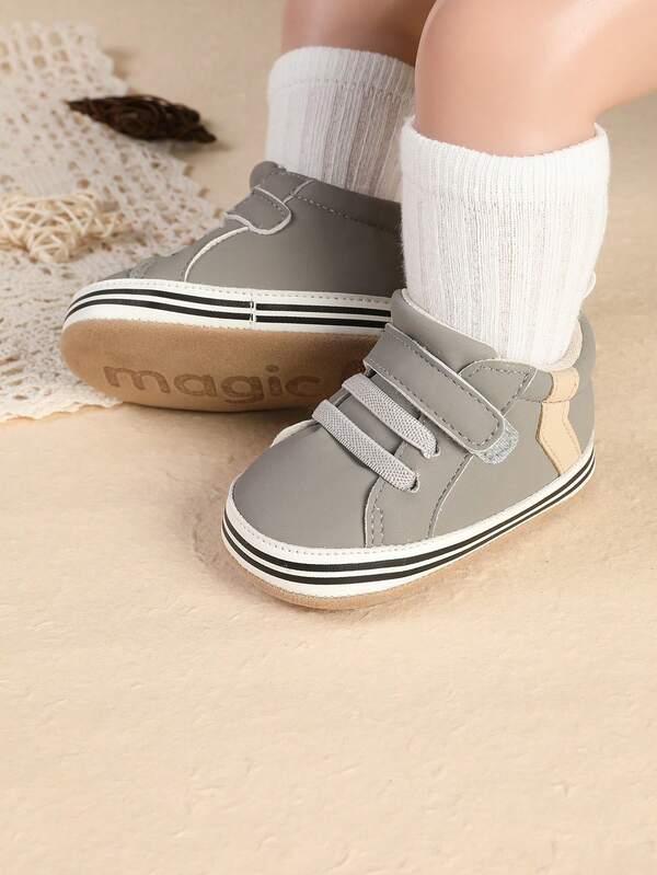 Frühling/Herbst einfarbige PU Lässig Sportschuhe für Kleinkinder Jungen/Mädchen, 3-12 Monate Neugeborene Vorläufer-Babyschuhe