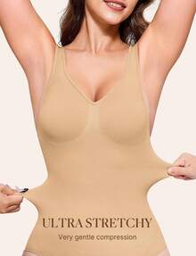Nebility Backless Shapewear Bodysuits For Women Tummy Control Shapewear Seamless Faja Body Shaper Suit Waist Trainer - Màu be - Xem 2