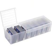 OwnMy - Caja de almacenamiento de plástico para tarjetas de béisbol con divisores de tarjetas estuche de almacenamiento para tarjetas deportivas caja de almacenamiento para tarjetas de juego caja de almacenamiento para cartas de juego caja de almacenamiento MTG color blanco - Blanco - Ver 1