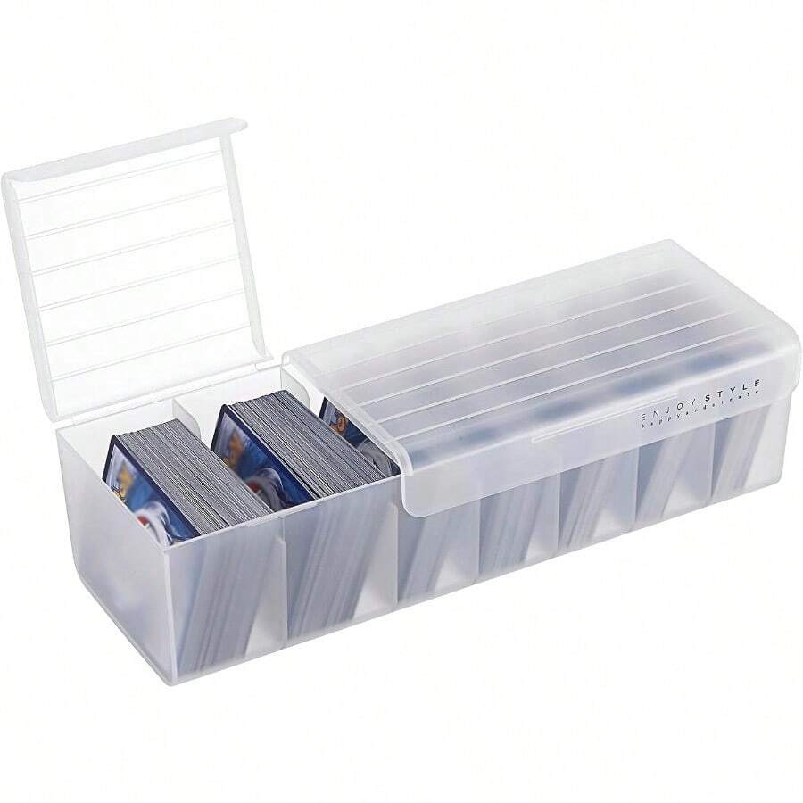 OwnMy - Caja de almacenamiento de plástico para tarjetas de béisbol con divisores de tarjetas estuche de almacenamiento para tarjetas deportivas caja de almacenamiento para tarjetas de juego caja de almacenamiento para cartas de juego caja de almacenamiento MTG color blanco - Blanco - Ver 1