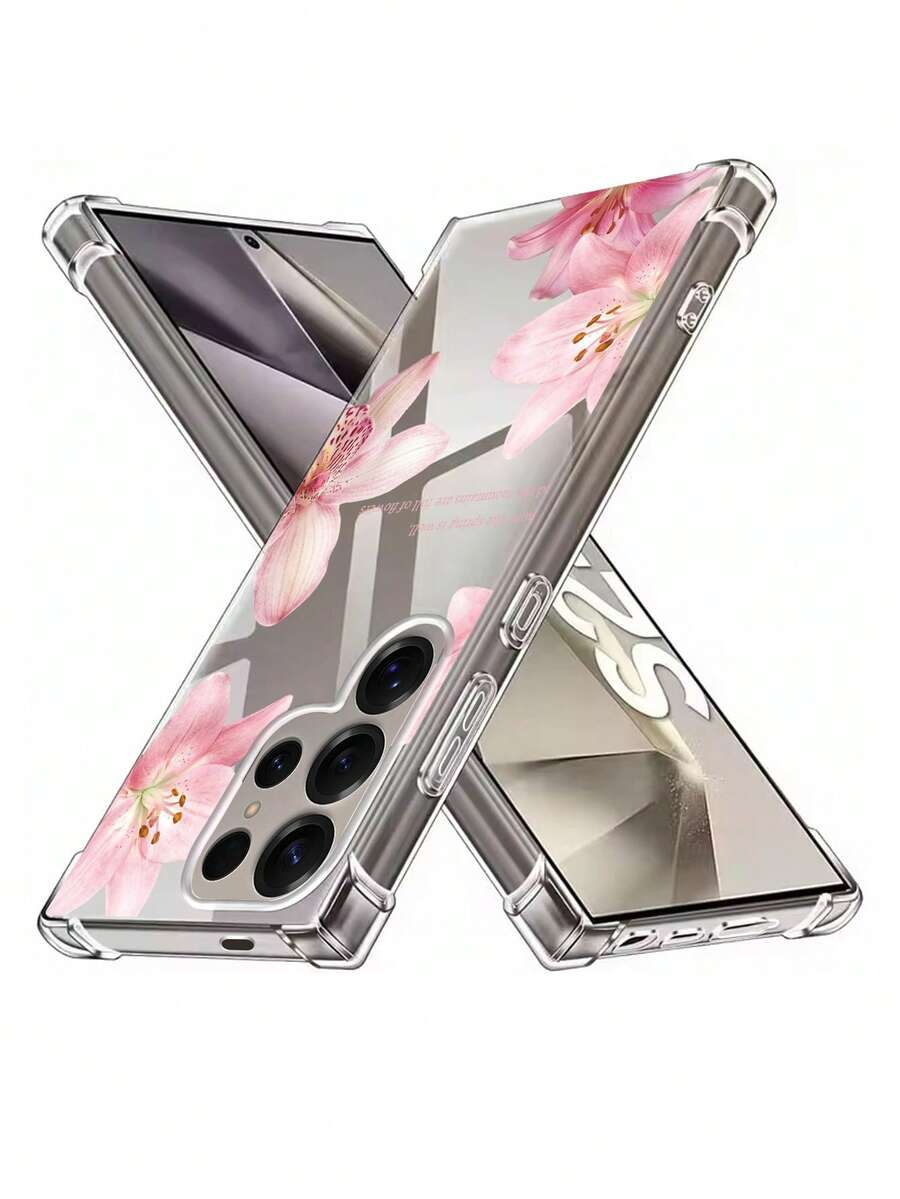 1个芙蓉花图案防震全包防滑软手机壳，兼容安卓Galaxy S2、S25、A13、4G、A22、A21S、A51等机型，防水、防摔、防刮。 - 無色 - 查看 1