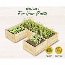 Outdoor Wooden U-Shaped Raised Garden Bed With 19.6" Depth Planter Box Deep Raised Planter Garden Bed For Vegetables Patio Garden Backyard Gardening Raised Planter Box - 7.5x6x1.6 英尺 - 查看 4