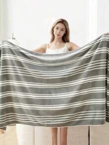 1 Piece Extra Large Bath Towel (105cm X 200cm) - Striped Design Super Soft Oversized Bath Towel, Suitable For Bathroom, Hotel, Plush High Absorbency Quick Dry Bath Towel, Beach Towel - Multicolor - View 14