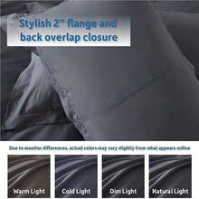 Hotel Collection Bed Cover with Button Closure and 2 Pillowcases Ultra Soft Double Brushed Fiber - Gray Carbon - Gris Carbón - Ver 9