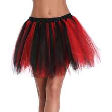 Women's Teen's 1950s Vintage Tutu Tulle Petticoat Ballet Bubble Skirt,35623655 - 紅白色 - 查看 1