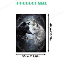 1 Stück Schwarz-Weiß Wolf Muster Leinwand Gemälde Poster, Leinwand Hochauflösend Druck Gemälde, Wand Dekoration Kunst, Ohne Rahmen