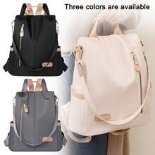 Womens Ladies Waterproof Anti-Theft Backpack Rucksack Travel School Shoulder Bag - Apricot - View 6