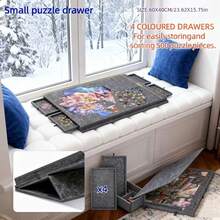Large Puzzle Board Set | Includes Sorting Tray | Compatible With 500-600 Piece Puzzles | Foldable Design For Easy Storage | Perfect Workstation For Puzzle Enthusiasts - Dark Grey - View 5