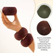 1pc Retro Exaggerated Punk Style Acrylic Asymmetric Bracelet, Minimalist Thick Multi-Color Beaded Bracelet, Suitable For Women's Daily Commute, Gathering With Friends, Romantic Vacation, Street Photography, Fashion Show Accessories (The Texture And Color Of The Bracelet Are Subject To The Actual Item) - Brown Flocked Vertical Striped Set 2 - View 9